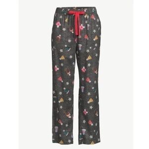 Joyspun Women's Print Flannel Sleep Pants, Size Small